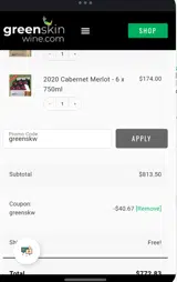 greenskw coupon verification screenshot