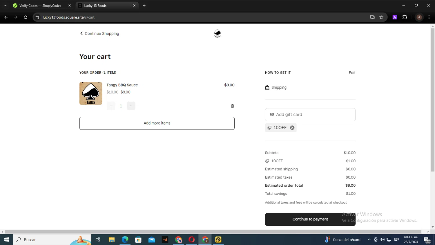 Green Space checkout page showing Green Space promo code box | Screenshot taken by SimplyCodes community member on Jul 23, 2024