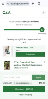 SOMYSGARDEN coupon verification screenshot