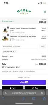 GTSPECIAL25 coupon verification screenshot