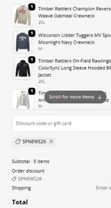 SPNEWS26 coupon verification screenshot