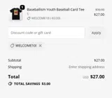 WELCOME10! coupon verification screenshot