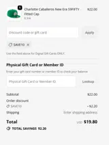 SAVE10 coupon verification screenshot
