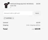 SHIPFREE coupon verification screenshot