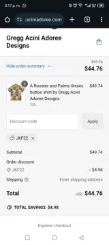 Jkf22 coupon verification screenshot