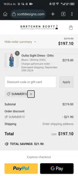 Gretchen Scott Tunics coupon verification screenshot