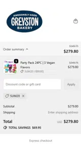 Greyston Foundation coupon verification screenshot