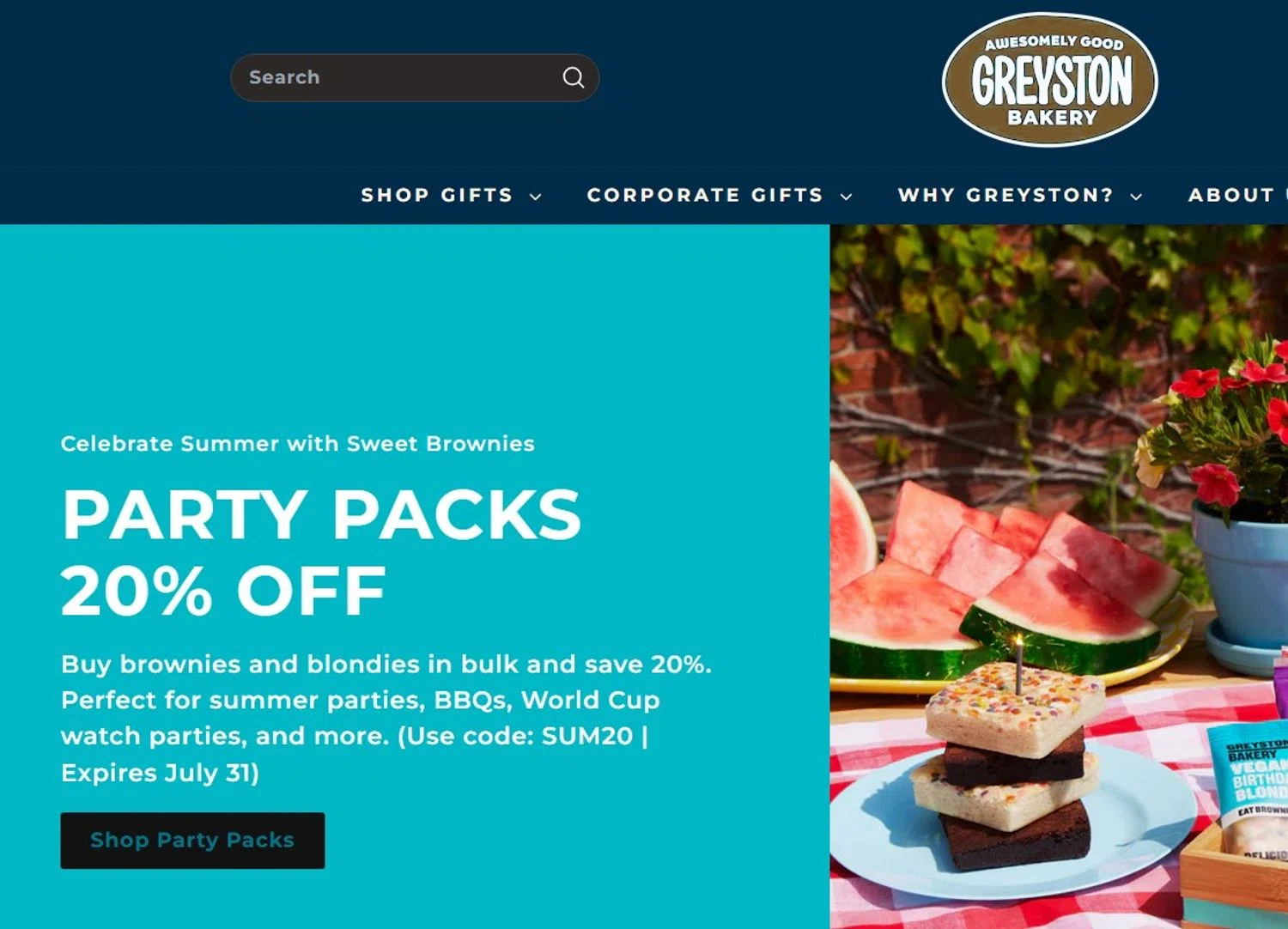 Greyston Bakery promo code screenshot showing code SUM20 applied at Greyston Bakery checkout page. Uploaded by SimplyCodes community member josemiguelaponte on Jun 9, 2026