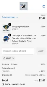 KOJI5 coupon verification screenshot