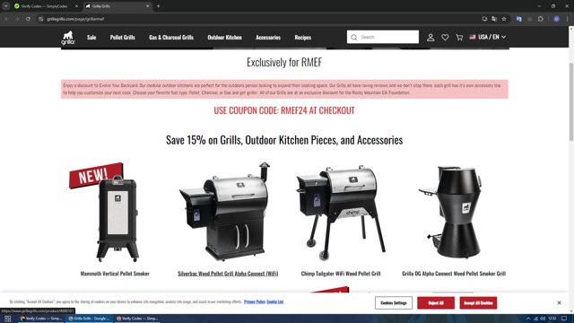 Grilla Grills checkout page showing Grilla Grills discount code box | Screenshot taken by SimplyCodes community member on Oct 1, 2024