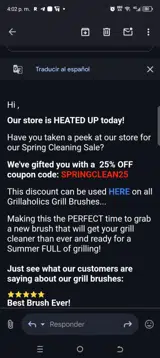 SPRINGCLEAN25 coupon verification screenshot