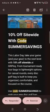 SUMMERSAVINGS coupon verification screenshot