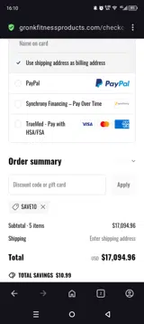 Gronk Fitness coupon verification screenshot