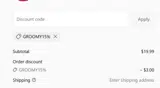 GROOMY15% coupon verification screenshot