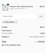 Welcome10 coupon verification screenshot