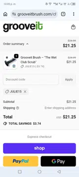 Grooveit coupon verification screenshot