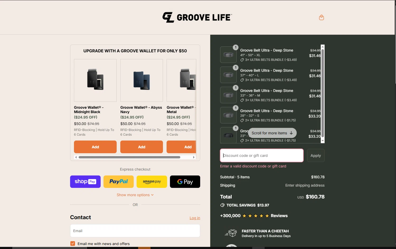 Groove Life discount code screenshot showing code REDEEM-ULTRA35 applied at Groove Life checkout page. Uploaded by SimplyCodes community member WiseScout3498 on Jul 26, 2025