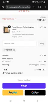 10%OFF coupon verification screenshot