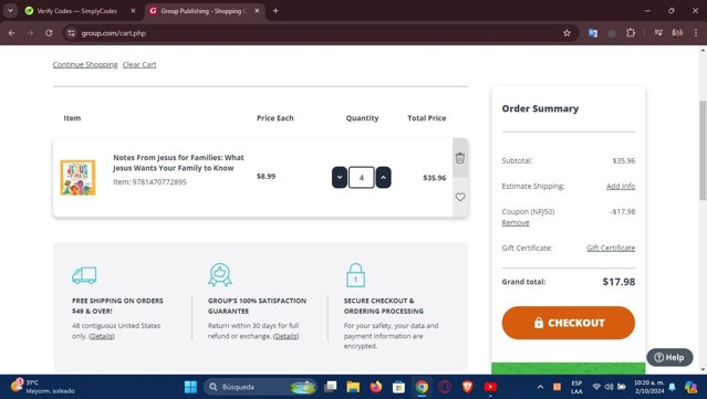 Group checkout page showing Group promo code box | Screenshot taken by SimplyCodes community member on Oct 2, 2024