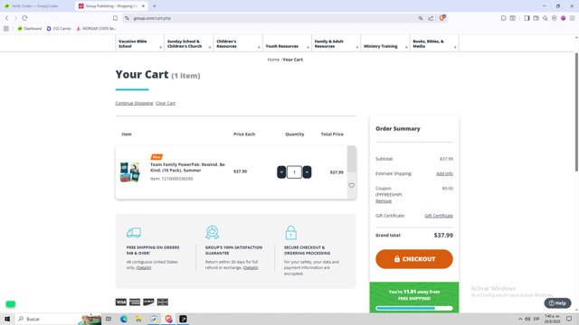 Group checkout page showing Group promo code box | Screenshot taken by SimplyCodes community member on Aug 20, 2025