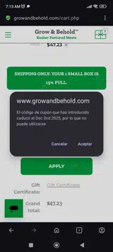 DAROM15 coupon verification screenshot