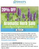 AROMAGROW coupon verification screenshot