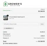 GROWERS10 coupon verification screenshot