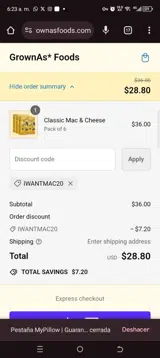 GrownAs* Mac coupon verification screenshot