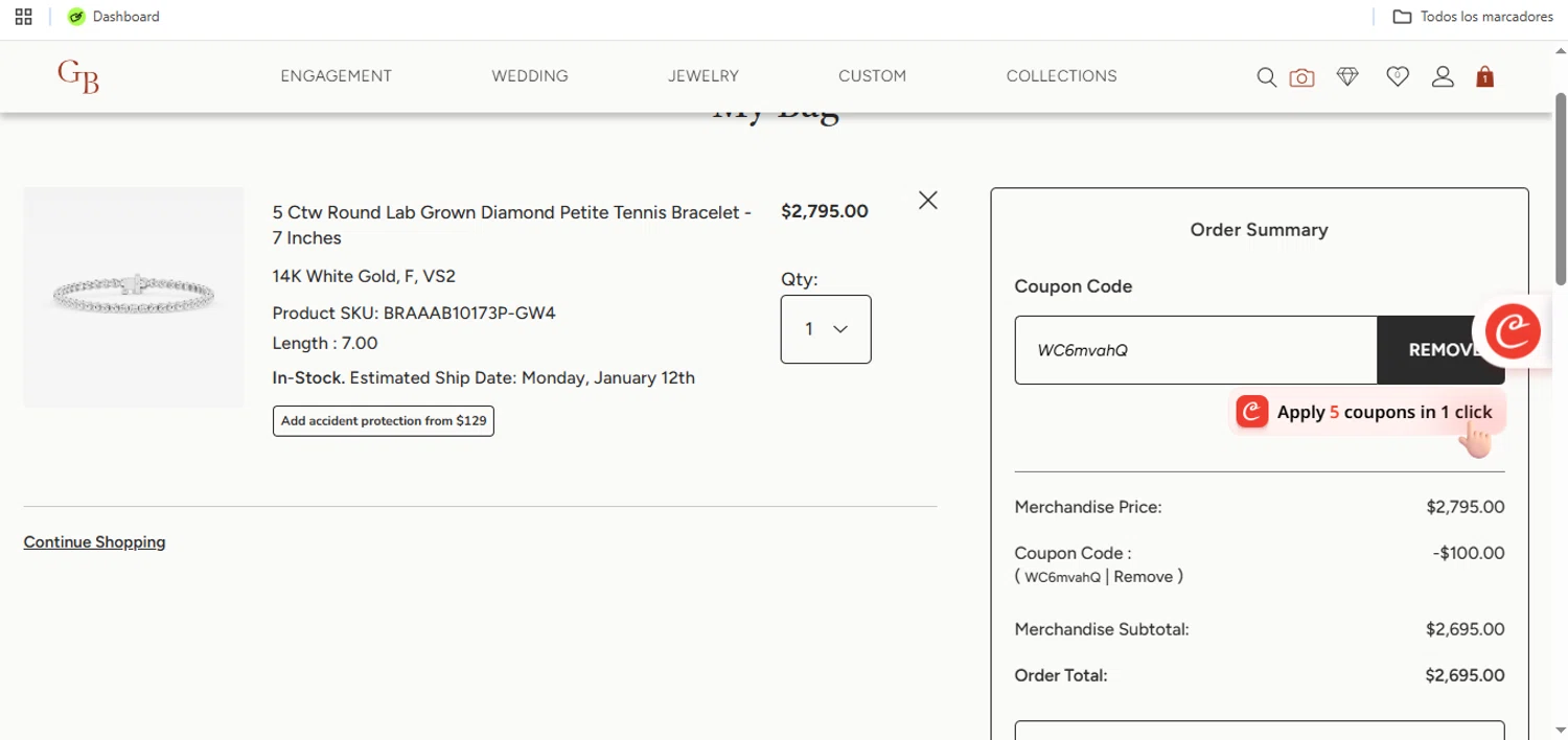 Grown Brilliance promo code screenshot showing code WC6mvahQ applied at Grown Brilliance checkout page. Uploaded by SimplyCodes community member Speedy on Jan 11, 2026