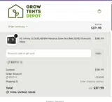 Grow Tents Depot coupon verification screenshot