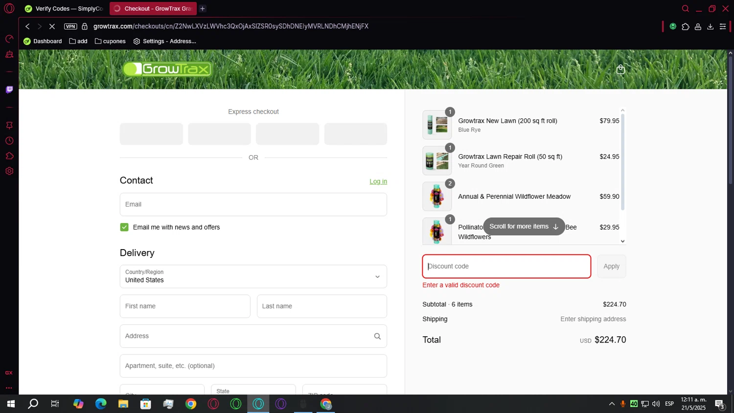 Growtrax promo code screenshot showing code WELCOME20 applied at Growtrax checkout page. Uploaded by SimplyCodes community member Mortek on May 21, 2025