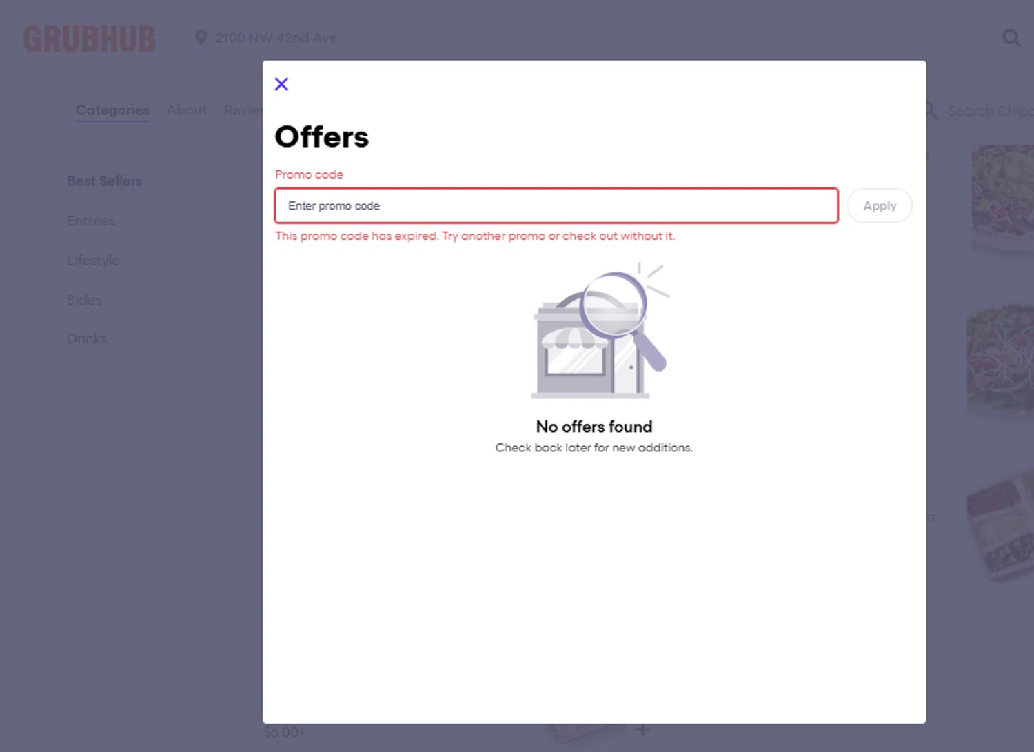 GrubHub promo code screenshot showing code GH4OFF applied at GrubHub checkout page. Uploaded by SimplyCodes community member CoinWhiz6239 on Jun 27, 2025