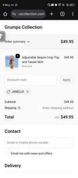 janelle coupon verification screenshot