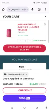 Onthemocks15 coupon verification screenshot