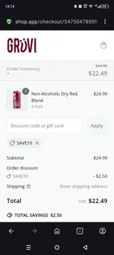 SAVE10 coupon verification screenshot