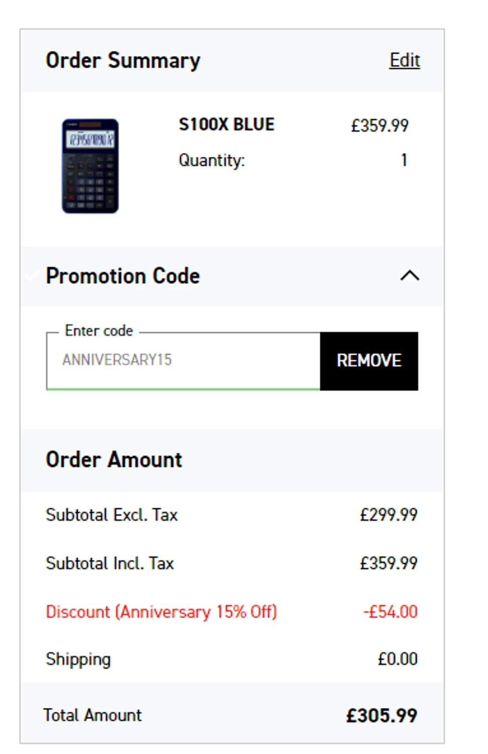G-Shock promo code screenshot showing code ANNIVERSARY15 applied at G-Shock checkout page. Uploaded by SimplyCodes community member RonaldAcunaJr on Jan 17, 2026