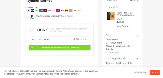 Gshopper checkout page showing Gshopper coupon code box | Screenshot taken by SimplyCodes community member on Aug 30, 2025
