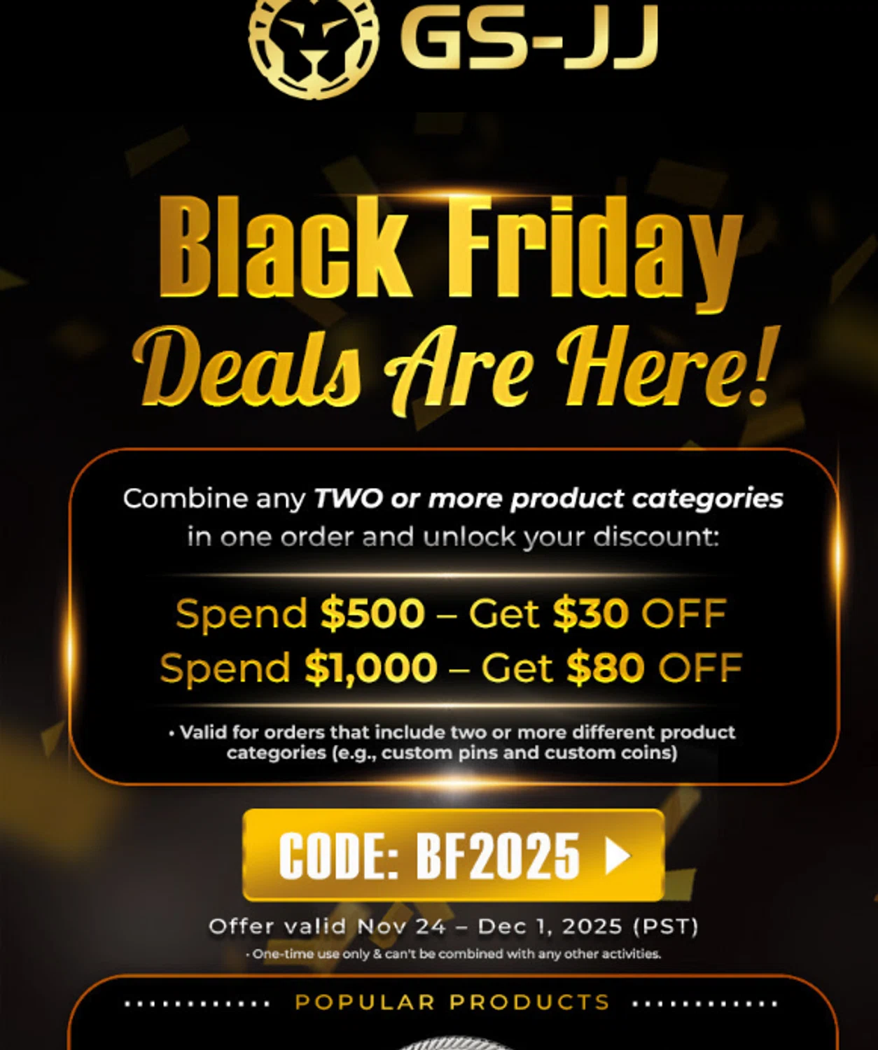 GS-JJ coupon code screenshot showing code BF2025 applied at GS-JJ checkout page. Uploaded by SimplyCodes community member valeriaantonieta on Nov 25, 2025