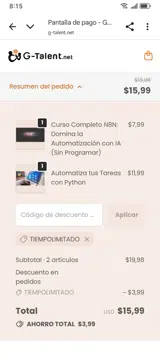 TIEMPOLIMITADO coupon verification screenshot