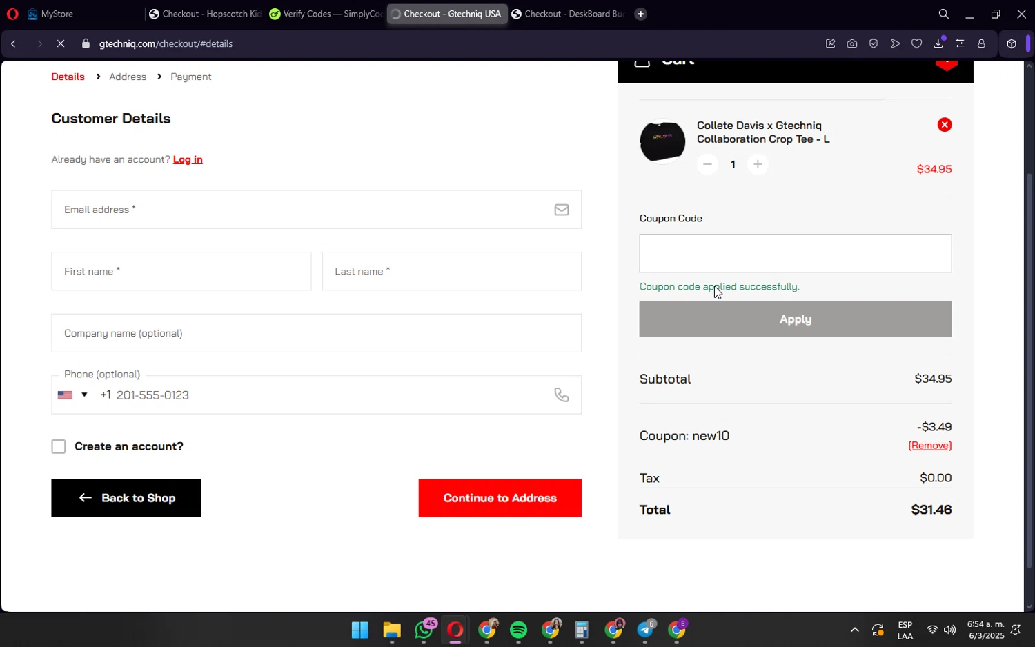 Gtechniq coupon code screenshot showing code new10 applied at Gtechniq checkout page. Uploaded by SimplyCodes community member wednesday on Mar 6, 2025