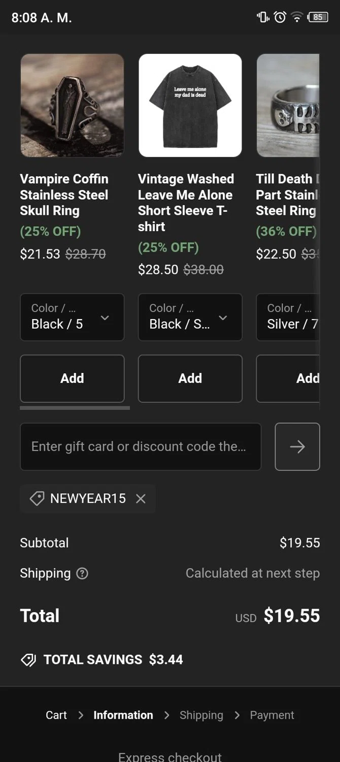where to use Gthic promo code box