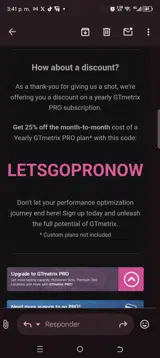 LETSGOPRONOW coupon verification screenshot