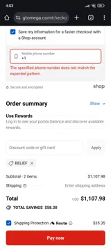 BELIEF coupon verification screenshot