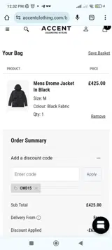 Newsletter10 coupon verification screenshot
