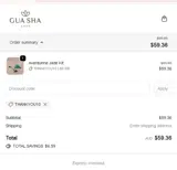 THANKYOU10 coupon verification screenshot