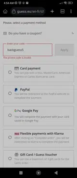 backguess5 coupon verification screenshot