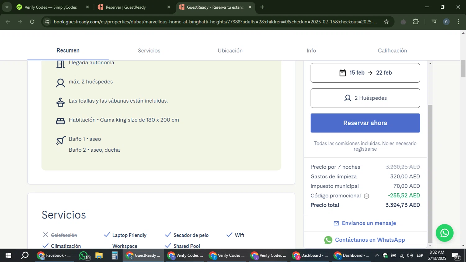 GuestReady checkout page showing GuestReady promo code box | Screenshot taken by SimplyCodes community member on Feb 13, 2025
