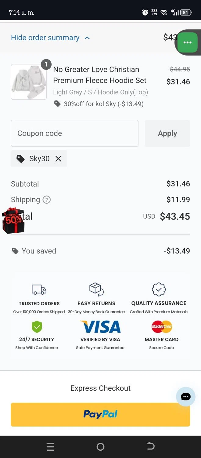 GuidingCross promo code screenshot showing code SKY30 applied at GuidingCross checkout page. Uploaded by SimplyCodes community member VillaloboY on Nov 8, 2025