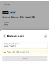 EARLYTURTLE coupon verification screenshot