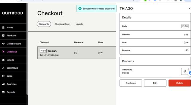 Gumroad checkout page showing Gumroad discount code box | Screenshot taken by SimplyCodes community member on Sep 8, 2025